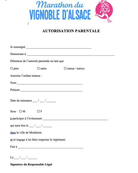 Autorisation parentale